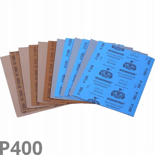 Γυαλόχαρτο, MATADOR 991, φύλλο 230mm x 280mm, κοκκομετρία P400 50τμχ., για χειροκίνητο τρίψιμο, αντοχή στο νερό: ναι, μπλε