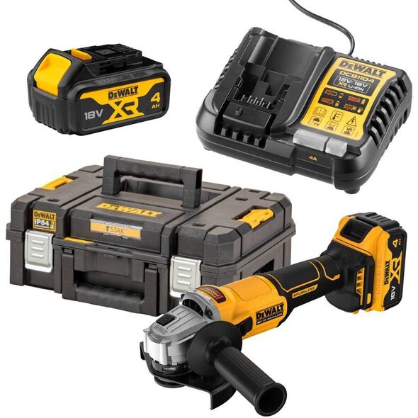 ΓΩΝΙΑΚΟΣ ΤΡΟΧΟΣ DEWALT 125mm 18V DCG407M2T 2x4,0Ah BL TSTAK