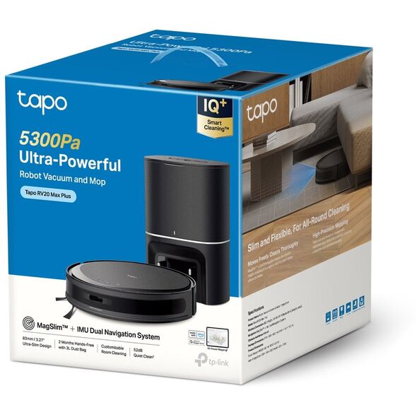 TP-Link Tapo RV20 Max Plus ρομποτική σκούπα με σφουγγαρίστρα και σταθμό (LiDAR, 2,4 GHz, BT)