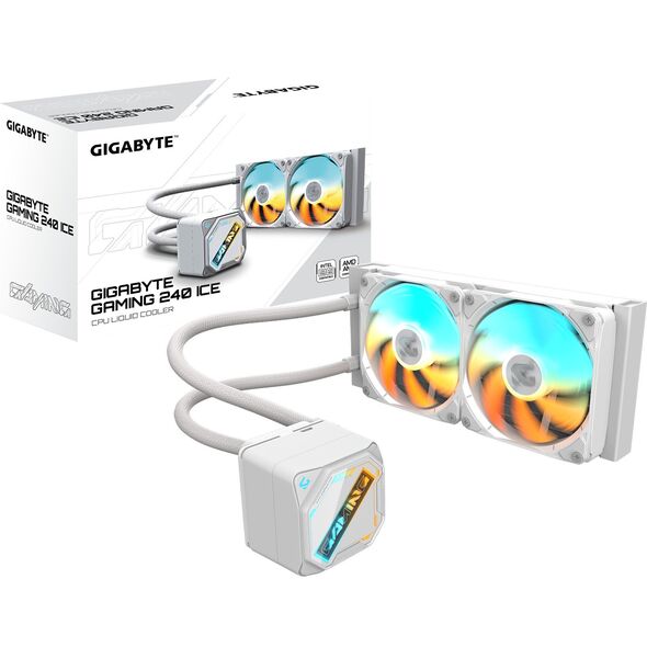 GIGABYTE Υδρόψυκτο GAMING 240 ICE, 2x120mm, ARGB, LGA1851, AM5, λευκό