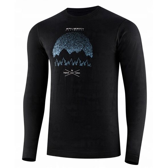 LS1414M Koszulka męska z długim rękawem OUTDOOR WOOL PRO czarny S - GÓRY 14