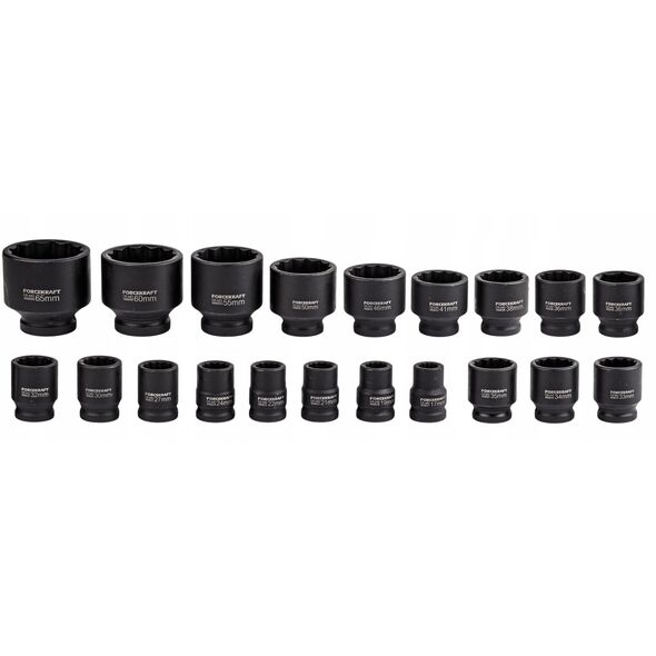 Zestaw narzędzi udarowych 26el. 3/4" (17-50mm) i 1" (55-65mm) (12-kątnych)