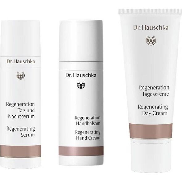 Dr. Hauschka Beautiful You To Mature Skin zestaw krem regenerujący na dzień 40ml + regenerujący krem do rąk 50ml + serum regenerujące 30ml