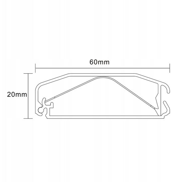 Μάσκα110-B - aluminiowa maskownica kabli z systemem click-lock dł. 110 cm
