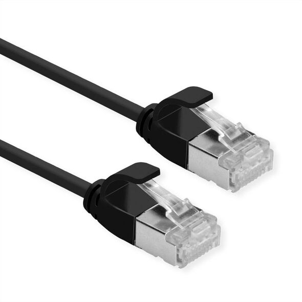 ROLINE GREEN F/UTP DataCenter Patch Cord Cat.6A (Class EA), LSOH, bardzo cienki, czarny, 5 m