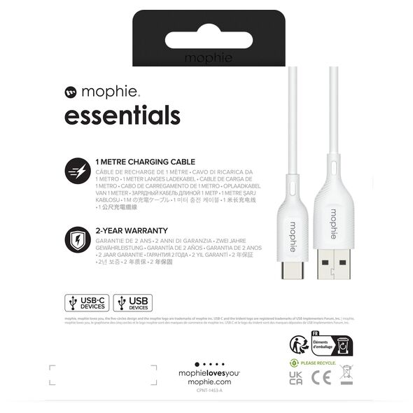 Kabel Mophie Essentials USB-A / USB-C 1m white