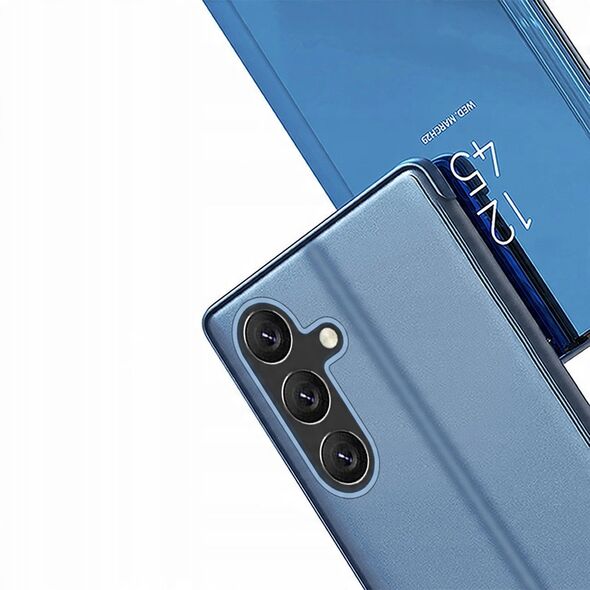 Clear View Case etui do Samsung Galaxy S25 pokrowiec z klapką - niebieskie
