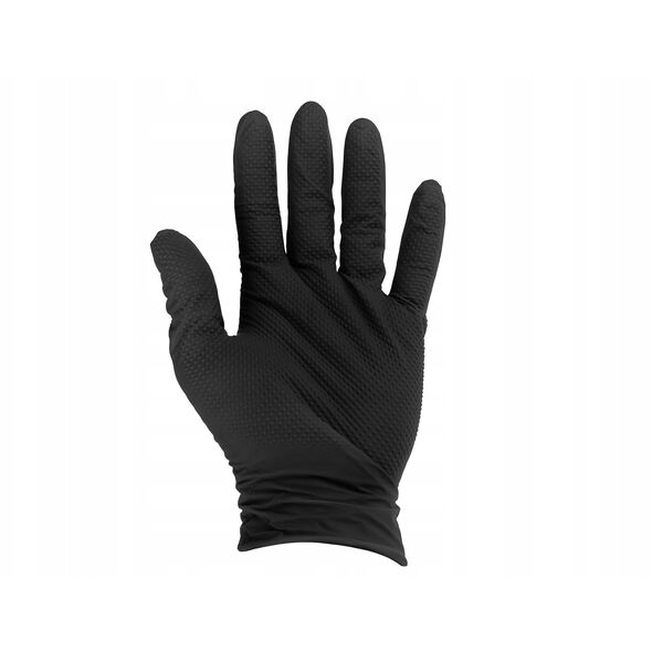 Rękawice nitrylowe SOLID GRIP 50szt. r. M czarne (10)