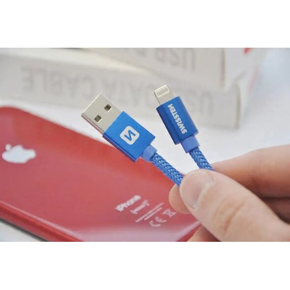 Swissten Textile Fast Charge 3A Lightning Data and Charging Cable 2m