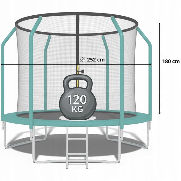 Trampolina ogrodowa dla dzieci 312cm z siatką zewnętrzną i drabinką