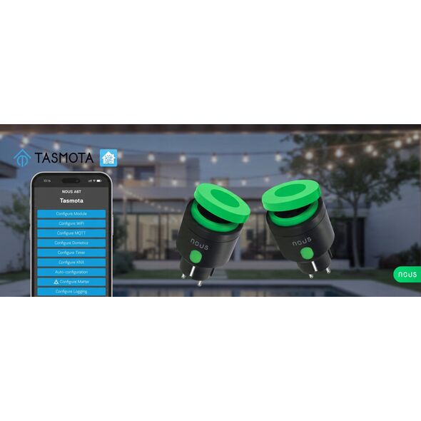 NOUS A6T Εξωτερική Πρίζα Tasmota 1er 3840W/16A/Μέτρηση/WLAN/Εξωτερικός Χώρος