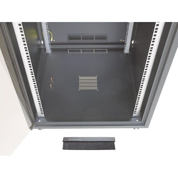 Ερμάριο δικτύου 19 ιντσών EFB OFFICE SERIES 18U 600X600 RAL9005 Μαύρο IP20 πλήρως συναρμολογημένο και αποσυναρμολογούμενο με γυάλινη πρόσοψη 45KG φορτίο