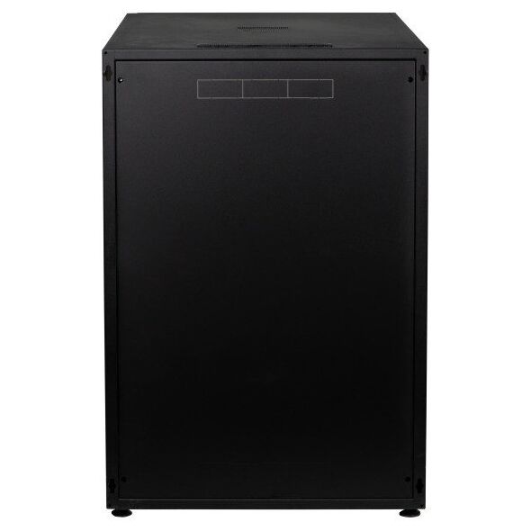 Ερμάριο δικτύου 19 ιντσών EFB OFFICE SERIES 18U 600X600 RAL9005 Μαύρο IP20 πλήρως συναρμολογημένο και αποσυναρμολογούμενο με γυάλινη πρόσοψη 45KG φορτίο