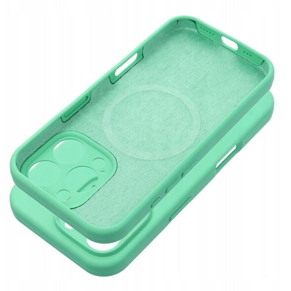 Futerał SILICONE 2mm do IPHONE 16 kompatybilny z MagSafe miętowy