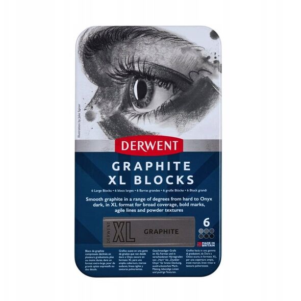 Derwent XL Μπλοκ Γραφίτη 6 τεμ κασσίτερος