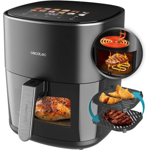 Cecotec Cecofry&Grill Duoheat 6500, μαύρο