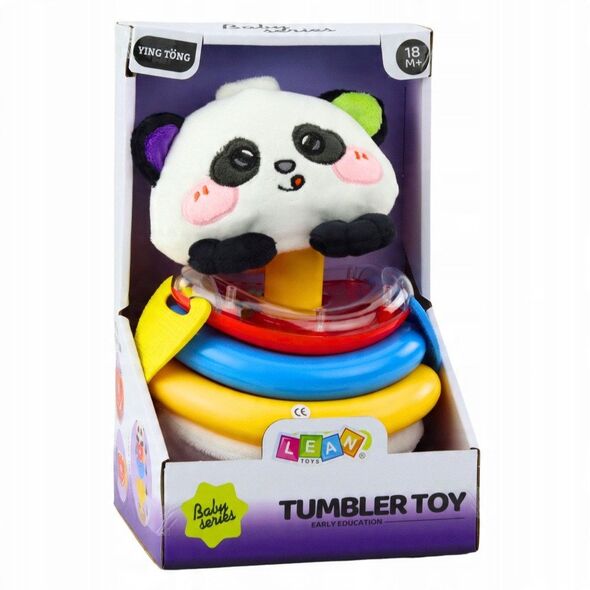 Αισθητηριακό Παιχνίδι Tumbler Panda Πυραμίδα Κουνιστή Κουδουνίστρα Οδοντοφυΐας