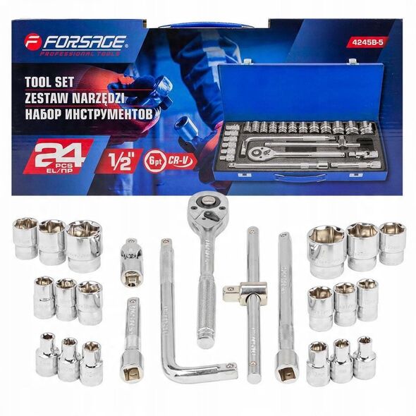 Σετ εργαλείων 1/2" 24 τεμ. (8-32mm) (εξάγωνο)