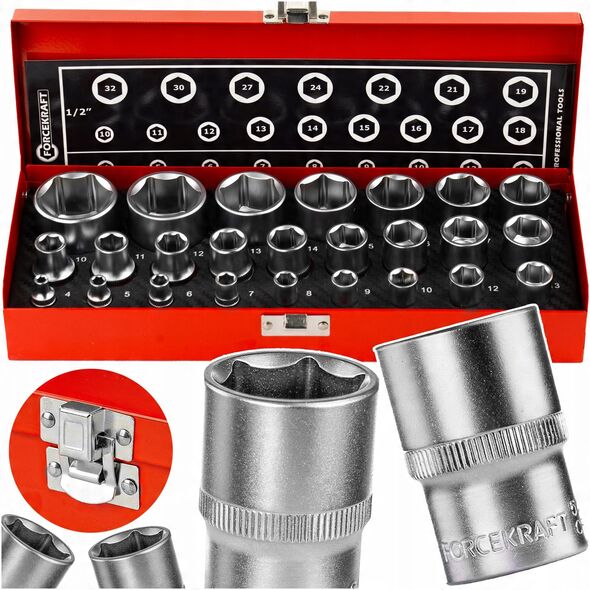 Σετ καρυδάκια 1/4" & 1/2" 25τεμ. (4-32mm) (6-γωνιακά)