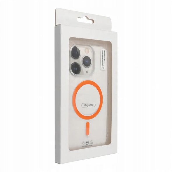 Drop Glue Colorful Ring Mag Cover συμβατό με MagSafe ταιριάζει με IPHONE 15 πορτοκαλί