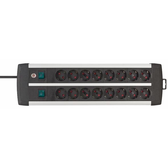 Brennenstuhl Premium-Alu-Line Technics extension lead 16-way Duo black 3m H05VV-F 3G1.5 with every 8 sockets switched (1391000916) (BNN1391000916) έως 12 άτοκες Δόσεις