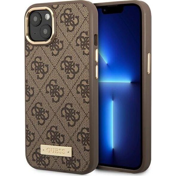 Guess Guess GUHMP14MU4GPRW iPhone 14 Plus 6,7" brązowy/brown hard case 4G Logo Plate MagSafe NoSize
