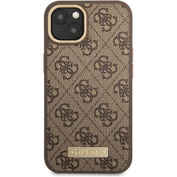 Guess Guess GUHMP14MU4GPRW iPhone 14 Plus 6,7" brązowy/brown hard case 4G Logo Plate MagSafe NoSize