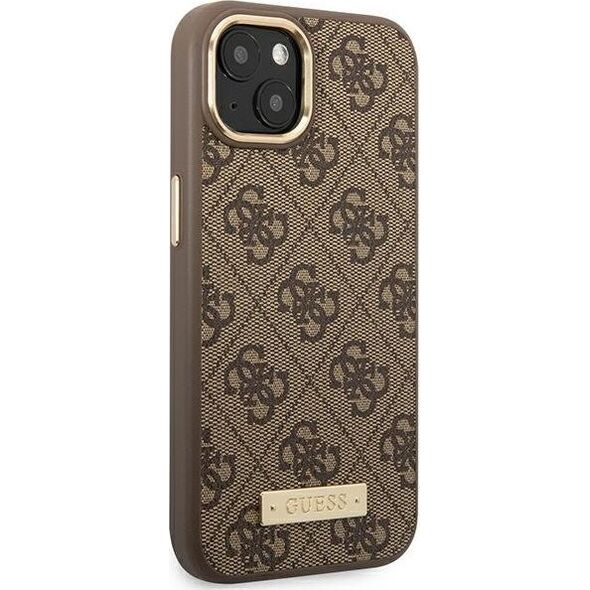 Guess Guess GUHMP14MU4GPRW iPhone 14 Plus 6,7" brązowy/brown hard case 4G Logo Plate MagSafe NoSize