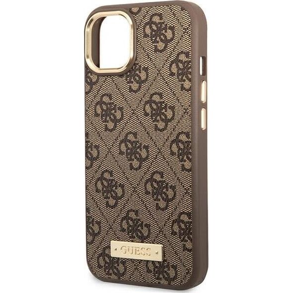 Guess Guess GUHMP14MU4GPRW iPhone 14 Plus 6,7" brązowy/brown hard case 4G Logo Plate MagSafe NoSize