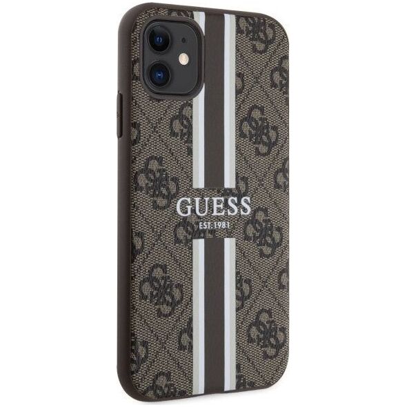 Guess Etui Guess GUHMN61P4RPSW Apple iPhone 11/XR brązowy/brown hardcase 4G Printed Stripes MagSafe