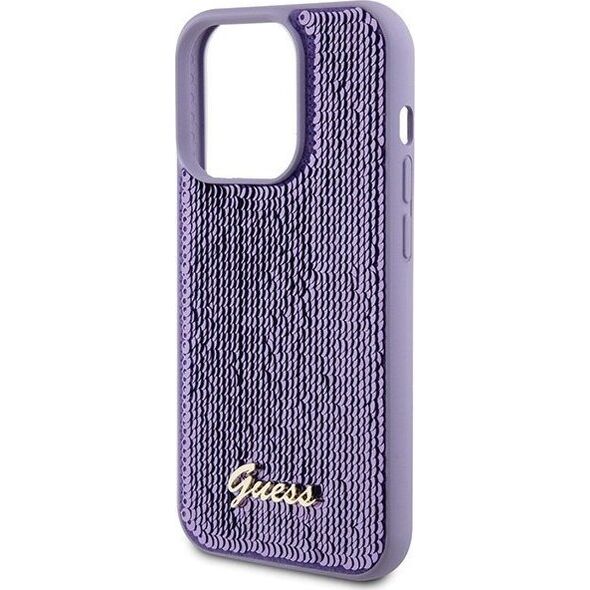 Guess Guess GUHCP15LPSFDGSU iPhone 15 Pro 6.1" fioletowy/purple hardcase Sequin Script Metal