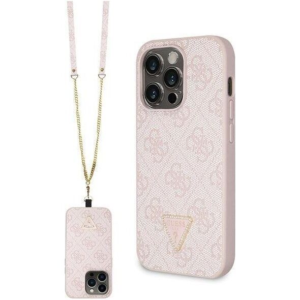Guess Guess GUHCP15LP4TDSCPP iPhone 15 Pro 6.1" różowy/pink hardcase Crossbody 4G Metal Logo