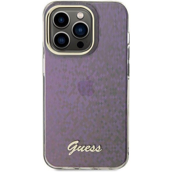 Guess Guess GUHCP15XHDECMP iPhone 15 Pro Max 6.7" różowy/pink hardcase IML Faceted Mirror Disco Iridescent