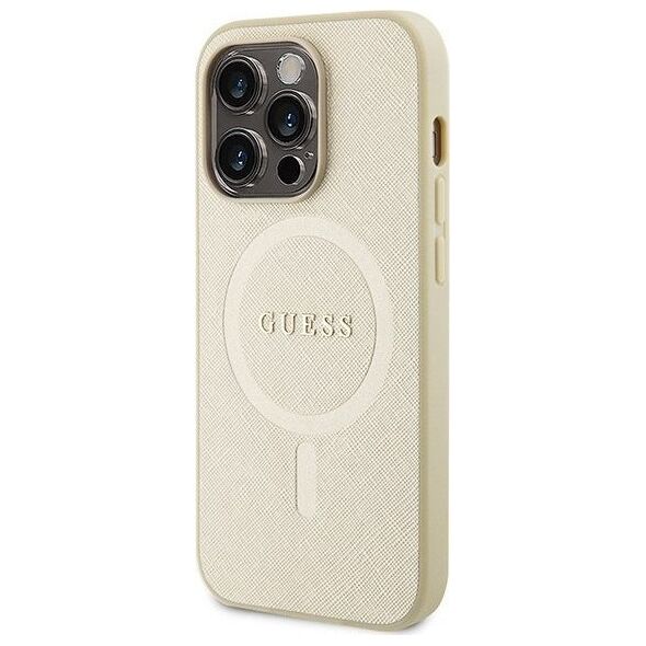 Guess Guess GUHMP15XPSAHMCB iPhone 15 Pro Max 6.7" złoty/gold hardcase Saffiano MagSafe