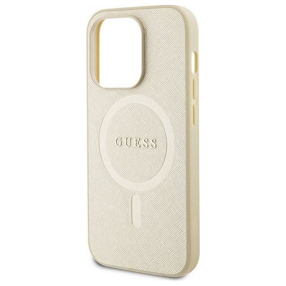 Guess Guess GUHMP15XPSAHMCB iPhone 15 Pro Max 6.7" złoty/gold hardcase Saffiano MagSafe