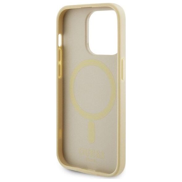 Guess Guess GUHMP15XPSAHMCB iPhone 15 Pro Max 6.7" złoty/gold hardcase Saffiano MagSafe