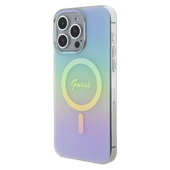 Guess Guess GUHMP15XHITSQ iPhone 15 Pro Max turkusowy/turquoise hardcase IML Iridescent MagSafe