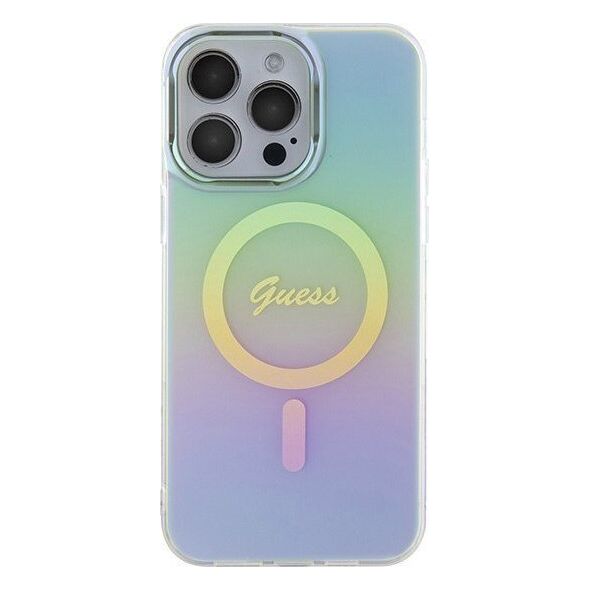 Guess Guess GUHMP15XHITSQ iPhone 15 Pro Max turkusowy/turquoise hardcase IML Iridescent MagSafe