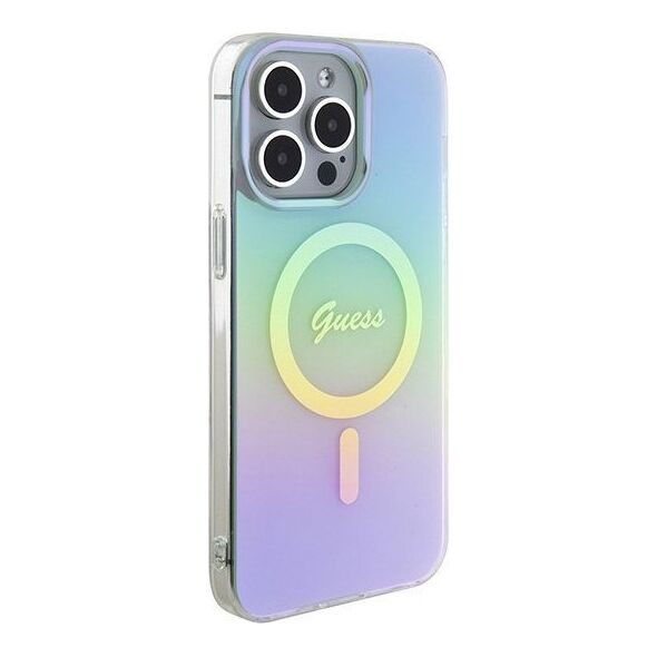 Guess Guess GUHMP15XHITSQ iPhone 15 Pro Max turkusowy/turquoise hardcase IML Iridescent MagSafe