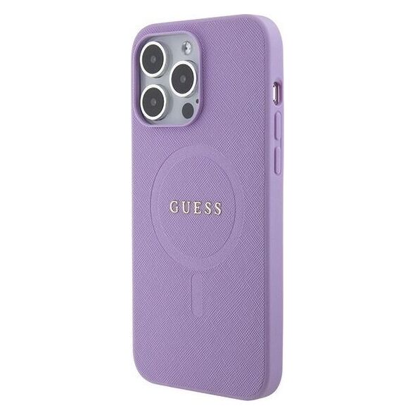 Guess Guess GUHMP15XPSAHMCU iPhone 15 Pro Max 6.7" fioletowy/purple hardcase Saffiano MagSafe