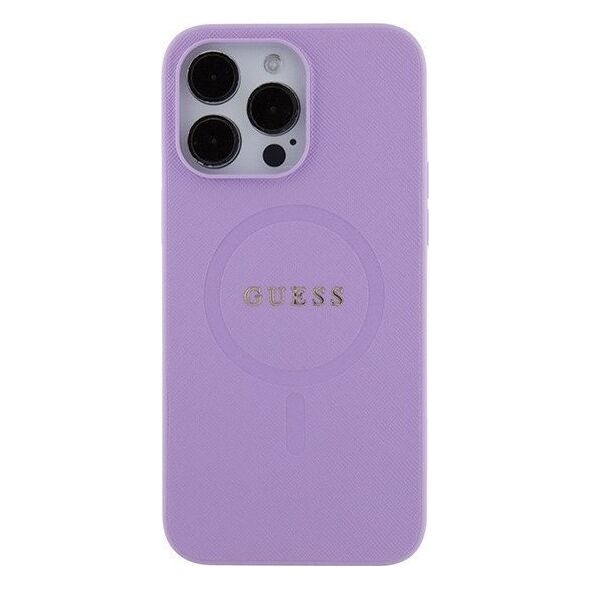 Guess Guess GUHMP15XPSAHMCU iPhone 15 Pro Max 6.7" fioletowy/purple hardcase Saffiano MagSafe