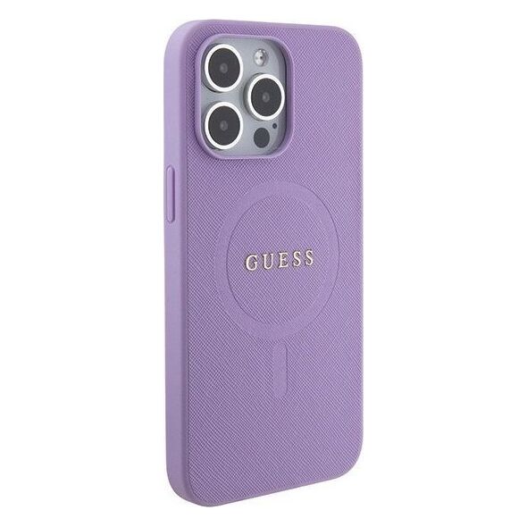 Guess Guess GUHMP15XPSAHMCU iPhone 15 Pro Max 6.7" fioletowy/purple hardcase Saffiano MagSafe