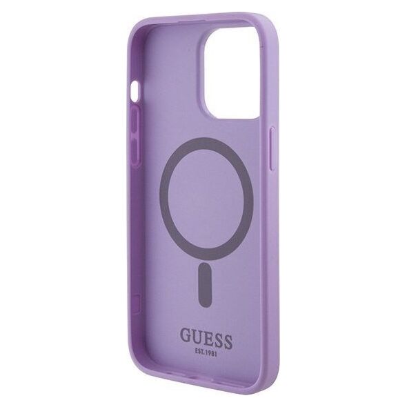 Guess Guess GUHMP15XPSAHMCU iPhone 15 Pro Max 6.7" fioletowy/purple hardcase Saffiano MagSafe