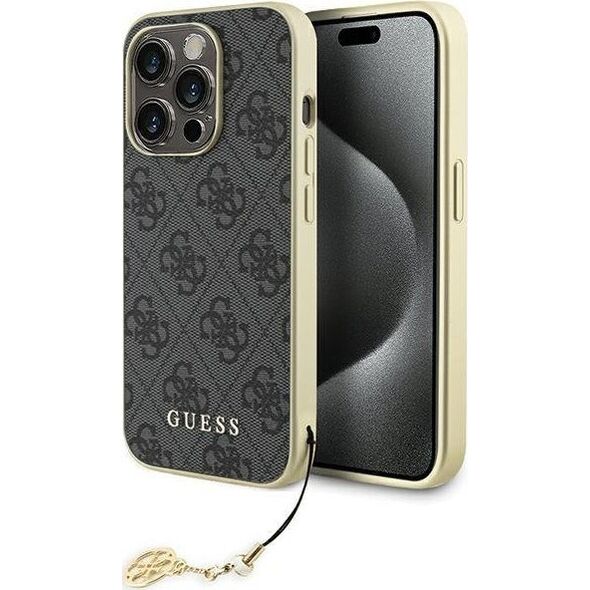 Guess Guess GUHCP15LGF4GGR iPhone 15 Pro 6.1" szary/grey hardcase 4G Charms Collection