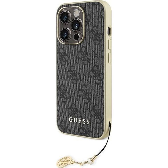 Guess Guess GUHCP15LGF4GGR iPhone 15 Pro 6.1" szary/grey hardcase 4G Charms Collection