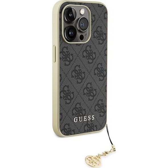 Guess Guess GUHCP15LGF4GGR iPhone 15 Pro 6.1" szary/grey hardcase 4G Charms Collection