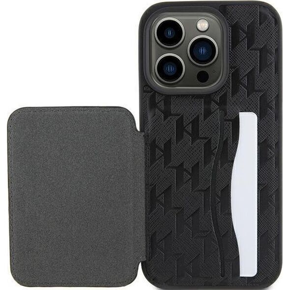 Karl Lagerfeld Karl Lagerfeld KLHCP15LSAKKNSCK iPhone 15 Pro 6.1" czarny/black hardcase Saffiano Cardslots and Stand Monogram Ikonik Patch