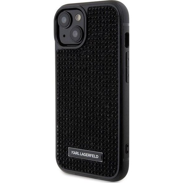 Karl Lagerfeld Karl Lagerfeld KLHCP15SHDSPLK iPhone 15 6.1" czarny/black hardcase Rhinestone Logo Metal Plate