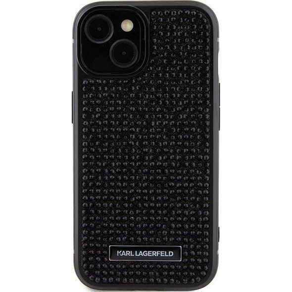 Karl Lagerfeld Karl Lagerfeld KLHCP15SHDSPLK iPhone 15 6.1" czarny/black hardcase Rhinestone Logo Metal Plate