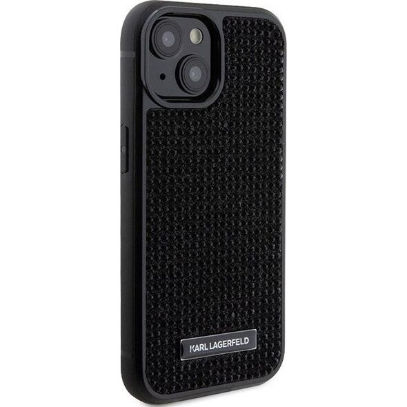 Karl Lagerfeld Karl Lagerfeld KLHCP15SHDSPLK iPhone 15 6.1" czarny/black hardcase Rhinestone Logo Metal Plate